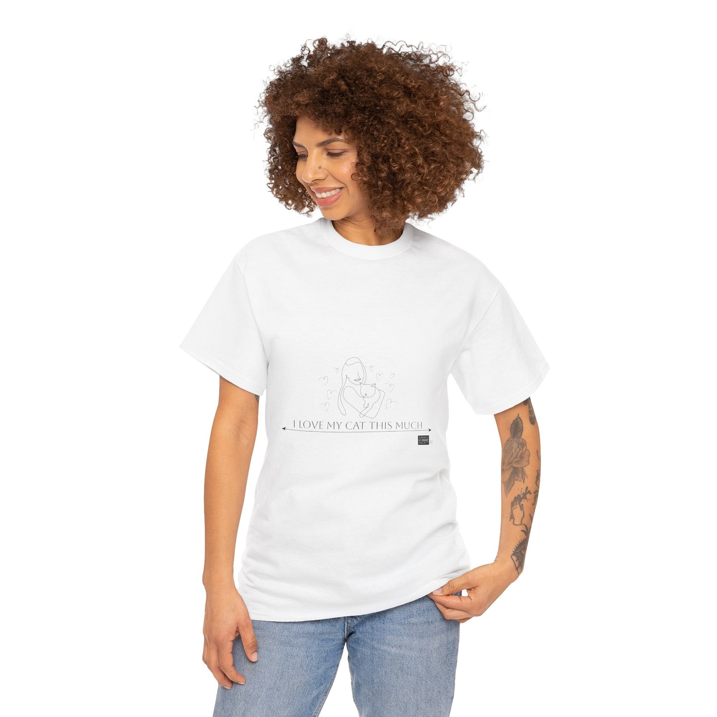 Unisex Cotton Tee - I Love My Cat This Much