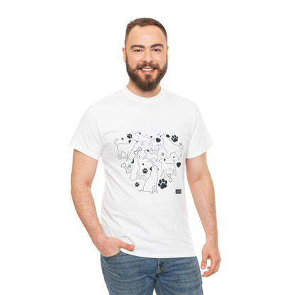 Unisex Cotton Tee - Dog Heart