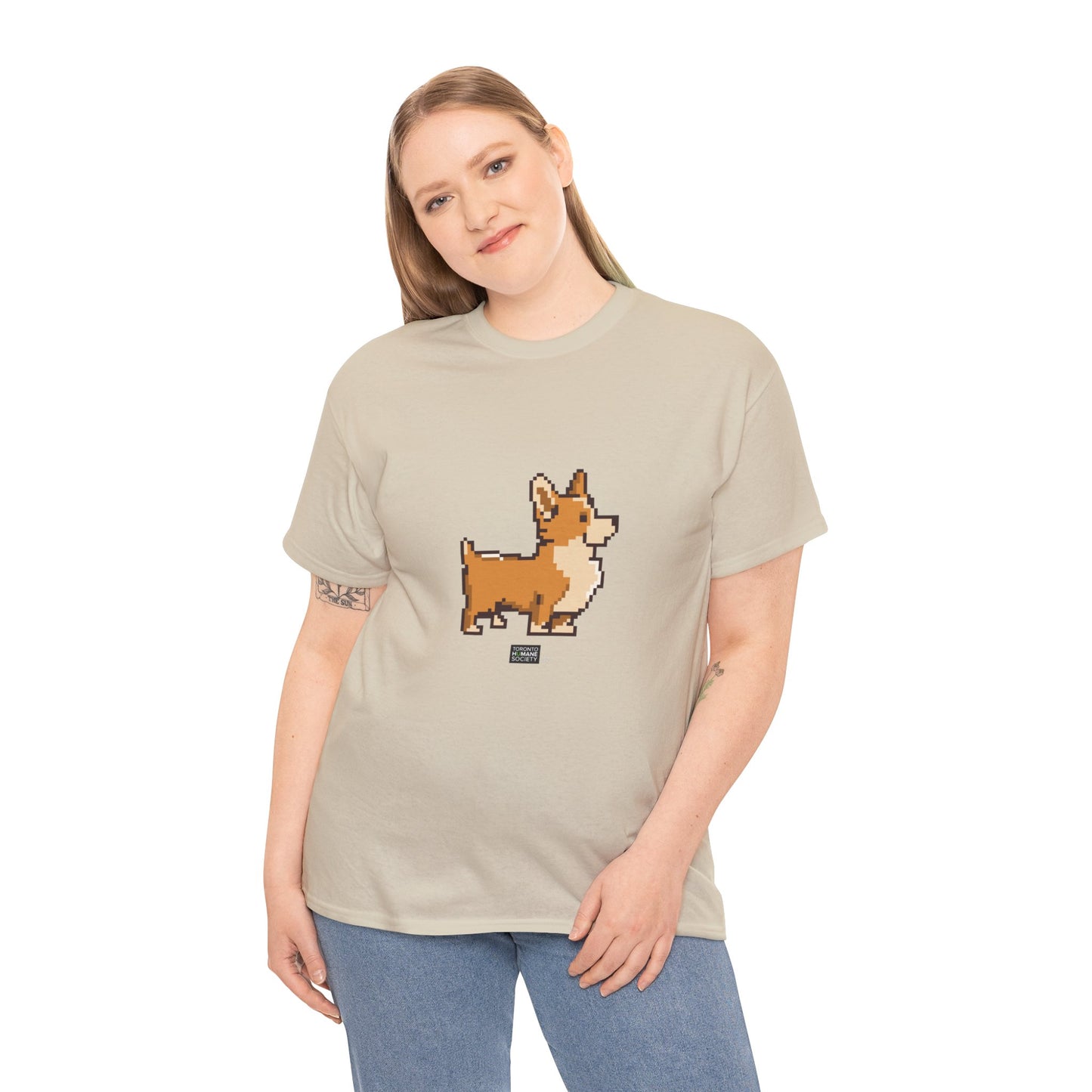 Unisex Cotton Tee - Pixelated Dog