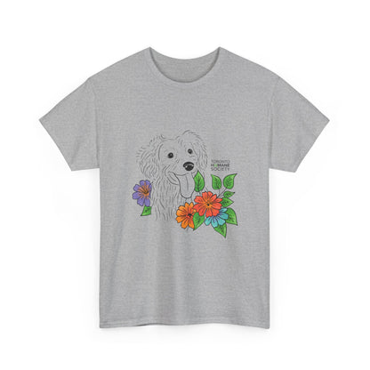 Unisex Cotton Tee - Floral Dog
