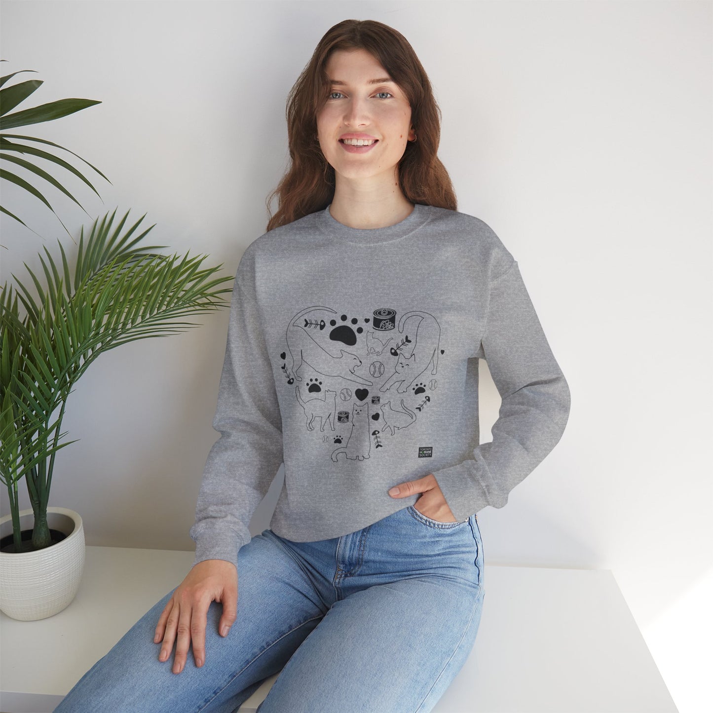 Unisex Crewneck Sweatshirt - Cat Heart