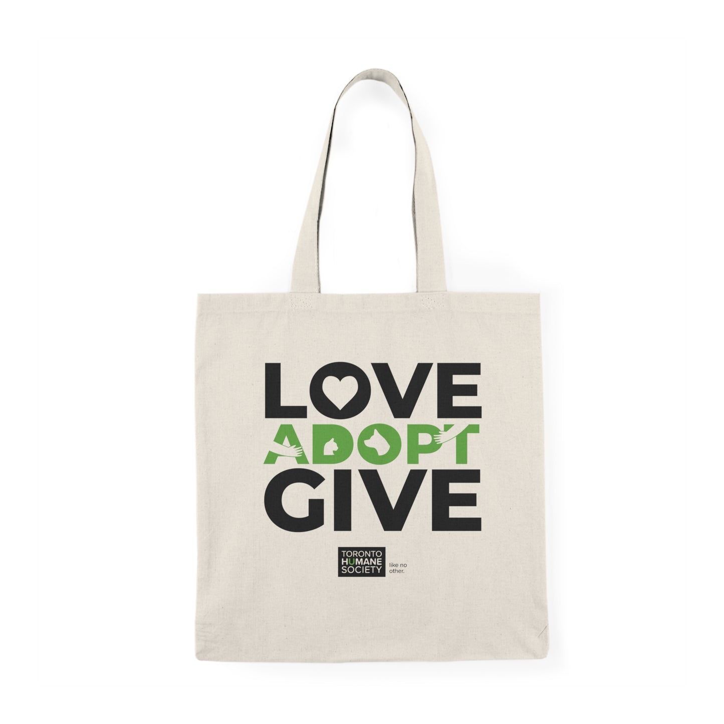 Natural Tote Bag - Love, Adopt, Give/G&B