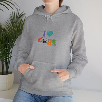 Unisex Hooded Sweatshirt - I Love Dogs