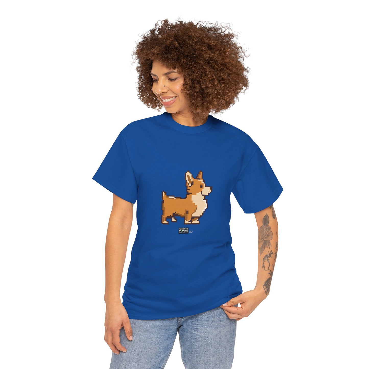 Unisex Cotton Tee - Pixelated Dog