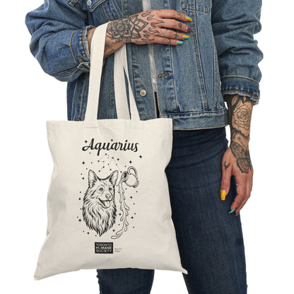 Aquarius, Dog Zodiac -Tote Bags