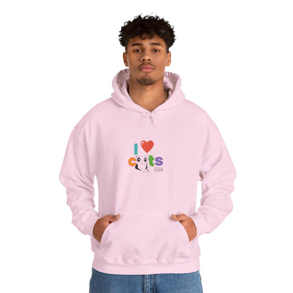 Unisex Hooded Sweatshirt - I Love Cats