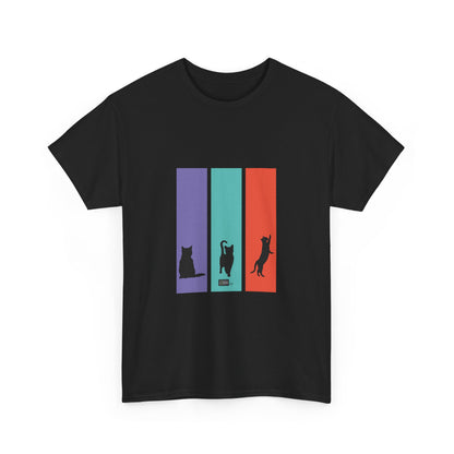 Unisex Cotton Tee - Cat Silhouettes