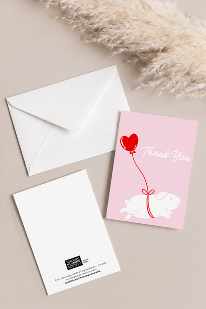 Thank You Card — Guinea Pig (Balloon Heart)