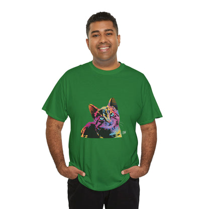 Unisex Cotton Tee - Abstract Cat