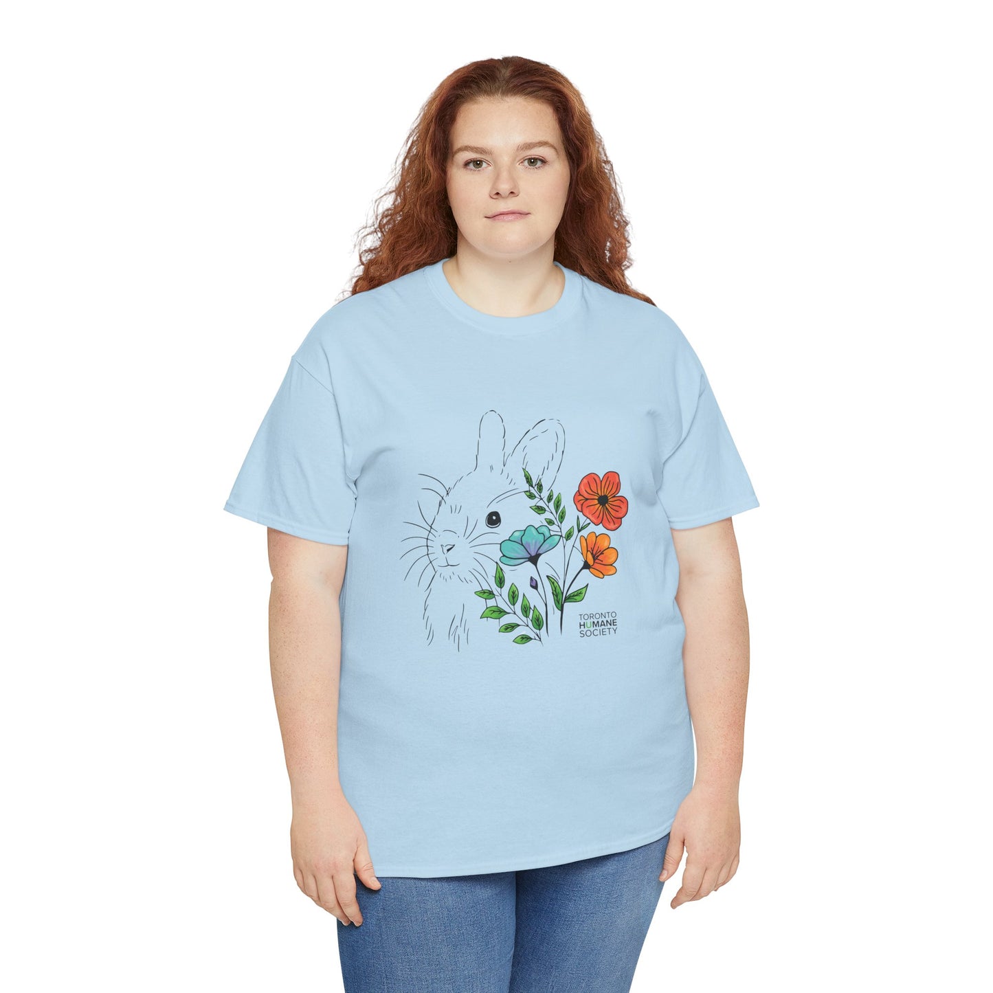 Unisex Cotton Tee - Floral Rabbit