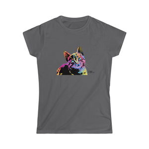 Women's Softstyle Tee - Abstract Cat