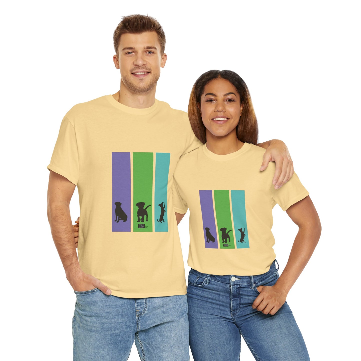 Unisex Cotton Tee - Dog Silhouettes