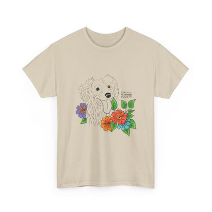 Unisex Cotton Tee - Floral Dog