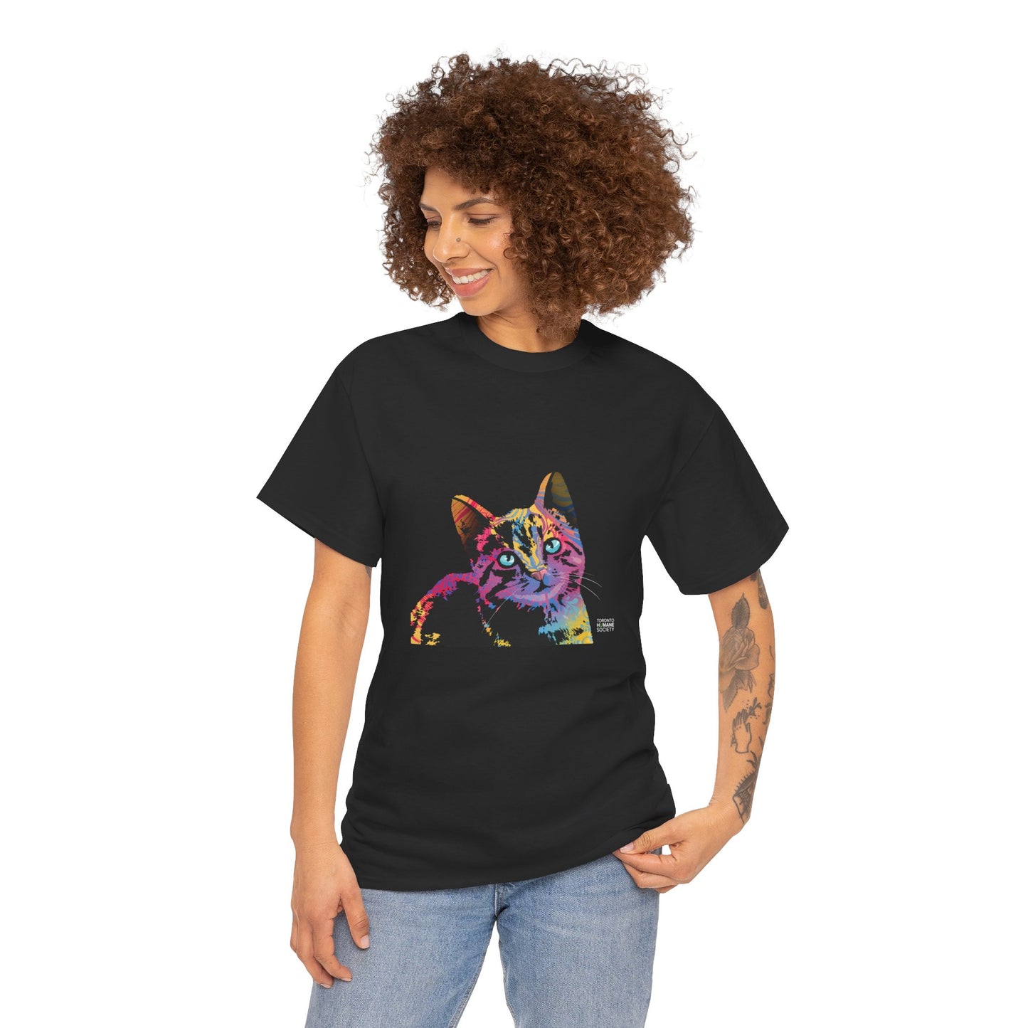 Unisex Cotton Tee - Abstract Cat