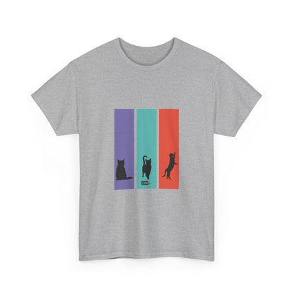 Unisex Cotton Tee - Cat Silhouettes